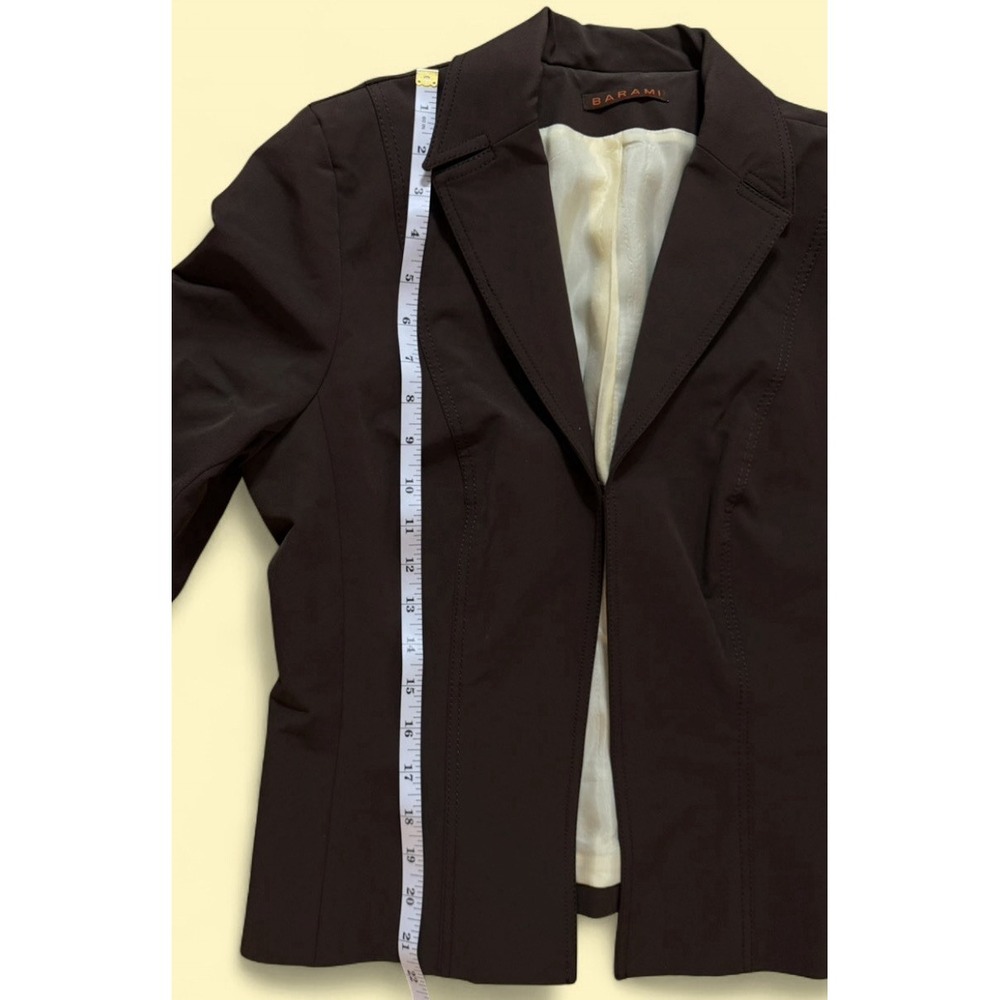 Vintage Barami Y2K Cropped Blazer Brown Tailored Jacket Lined Women's 10 Career - Picture 8 of 12